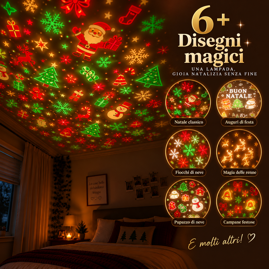 6+ disegni natalizi proiettati sul soffitto da LuceViva